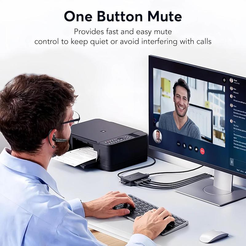 Bluetooth Trucker Headset, Wireless Bluetooth 5.3 Earpiece for Cellphone with Charging Case Built-in Microphone Hands-Free Earphones for Work Office Driver