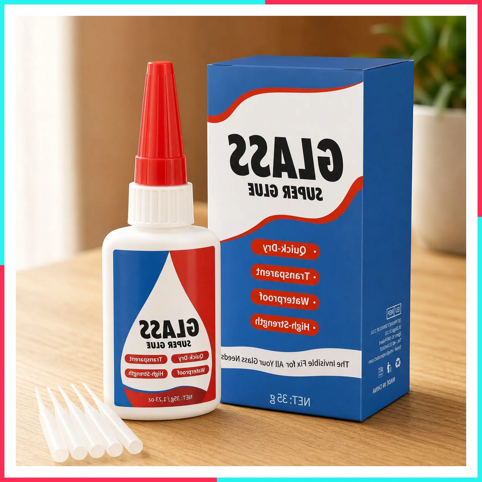Ultra Strong Clear Waterproof Glass Glue 1.23 oz, Fast-Bonding Adhesive