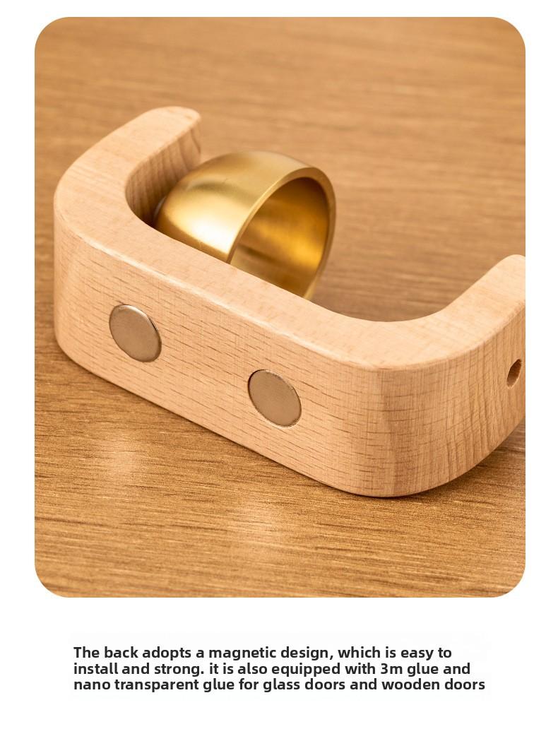 Vintage Magnetic Solid Wood Brass Doorbell, Cute Animal-Shaped Door Chime, Unique Decorative Entry Doorbell for Home and Office