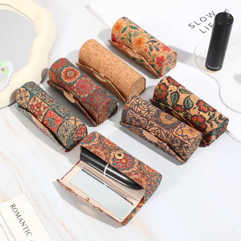 New Vintage Folding Lipstick Storage Box Elegant Simple Pastoral Style Gift Box Exquisite Portable Lipstick Case For Cosmetic Daily Collection Present
