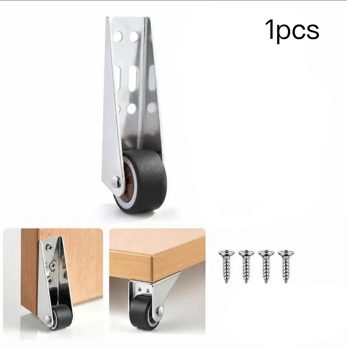 Vertical Track Roller Wheel, Heavy Duty Sliding Door Bottom Guide, Anti-Wobble Door Stop, Nylon Wheel & Aluminum Bracket, Smooth Quiet Sliding, Easy to Install Replacement Parts for Barn Door, Interior Door, Wardrobe, Cabinet, Closet Organizer
