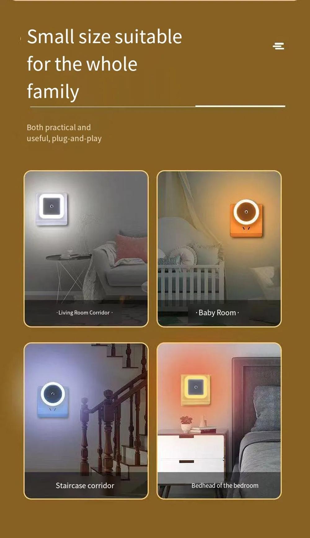 Smart Sensor Night Light Plug-in - Automatic LED Nightlight for Hallway, Bathroom & Bedroom