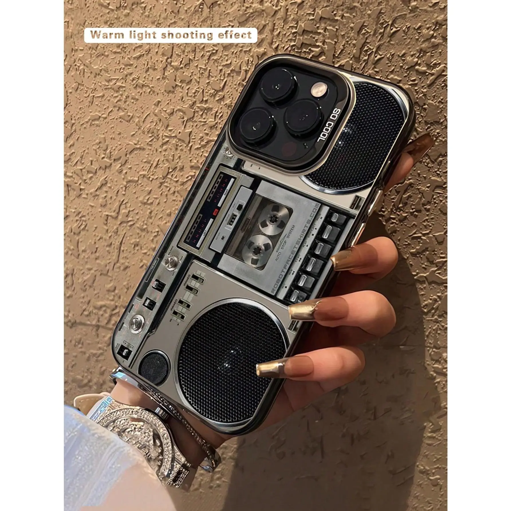 Minimalist Vintage Tape Recorder Patterned TPU Phone Case, 1pc Spiritual Design Smartphone Accessory for iPhone 11-14, Ideal for Self-Use & Christmas Gifts