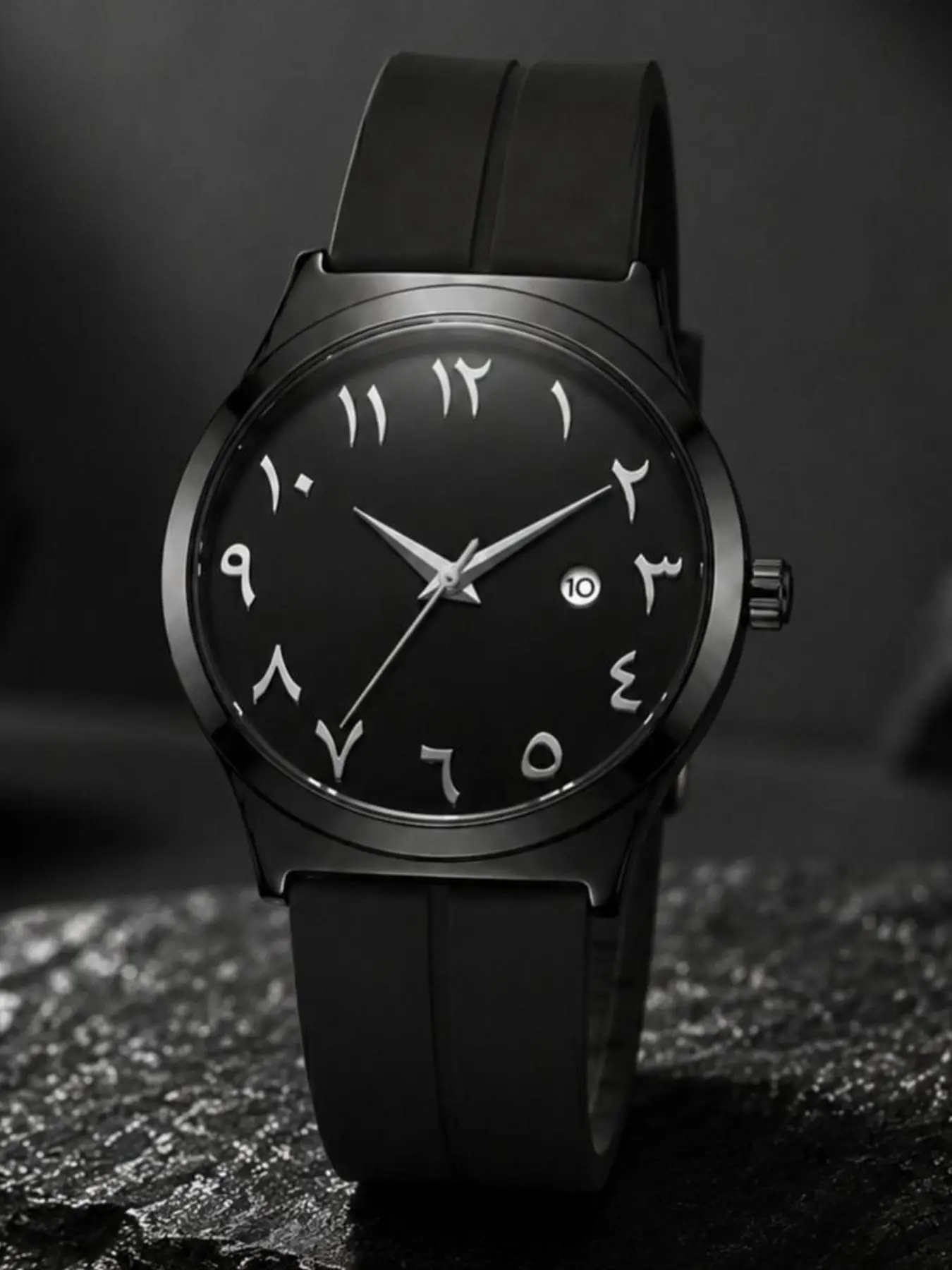 Men's 2026 New Full Arabic Number Watch, Lightweight Silicone Strap with Date Display, Sport Office Daily Wear Quartz Wristwatch