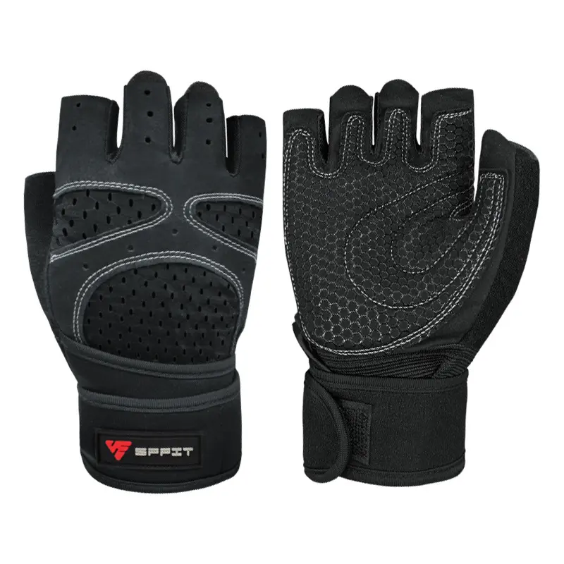Anti-Slip Sports Gloves, Protective Gear for Deadlift, Pull-Up & Weightlifting (Dumbbell, Single Barbell Use)