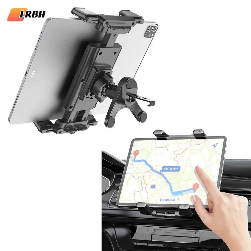 LRBH Car Air Vent Tablet Holder Car Mount, Universal Tablet Stand Car Mount Compatible with 7" - 12.9" Tablets iPad Pro Mini Air 2 Galaxy Tab and 4" - 7"Folding screen/straight panel phone universal holder