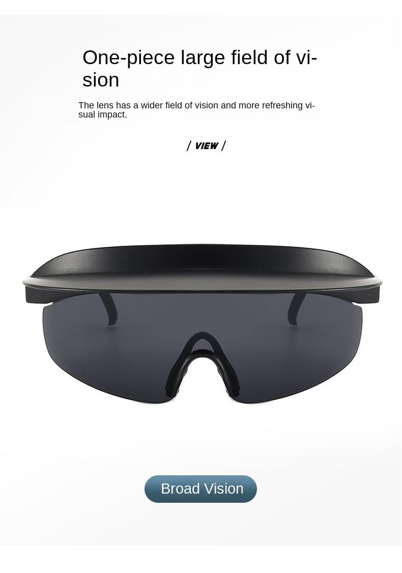 Large-frame cycling glasses, brimmed sports glasses, UV400, unisex sports glasses, colorful hat sunglasses, brimmed sunglasses, protective glasses, sunshade glasses