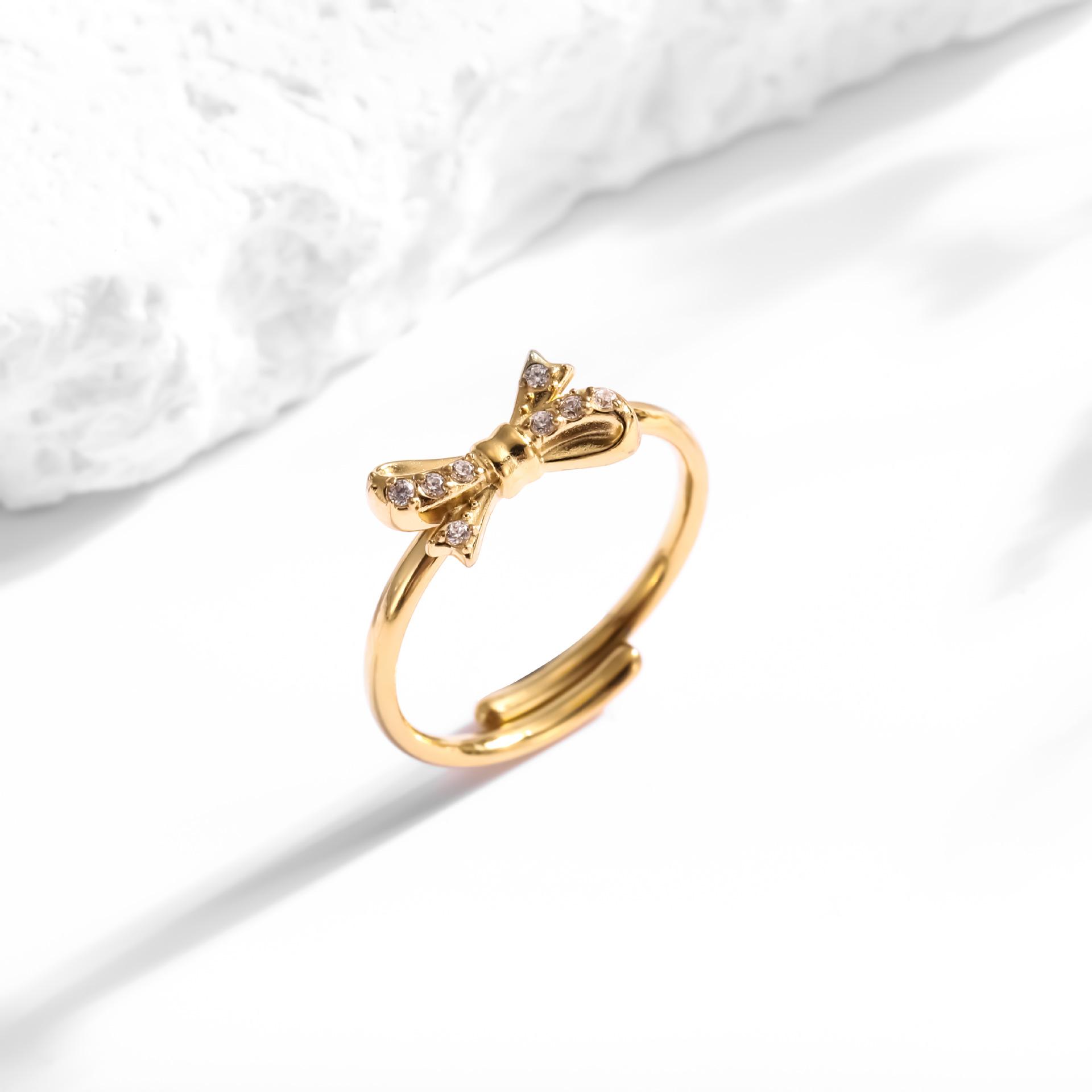 Mothers Day Gifts Bow Rings for Women Mother Daughter Cubic Zirconia Bow Knot Tie Ring Cute CZ Friendship Promise Stack Ring Anniversary Birthday Jewelry Gifts for Sister