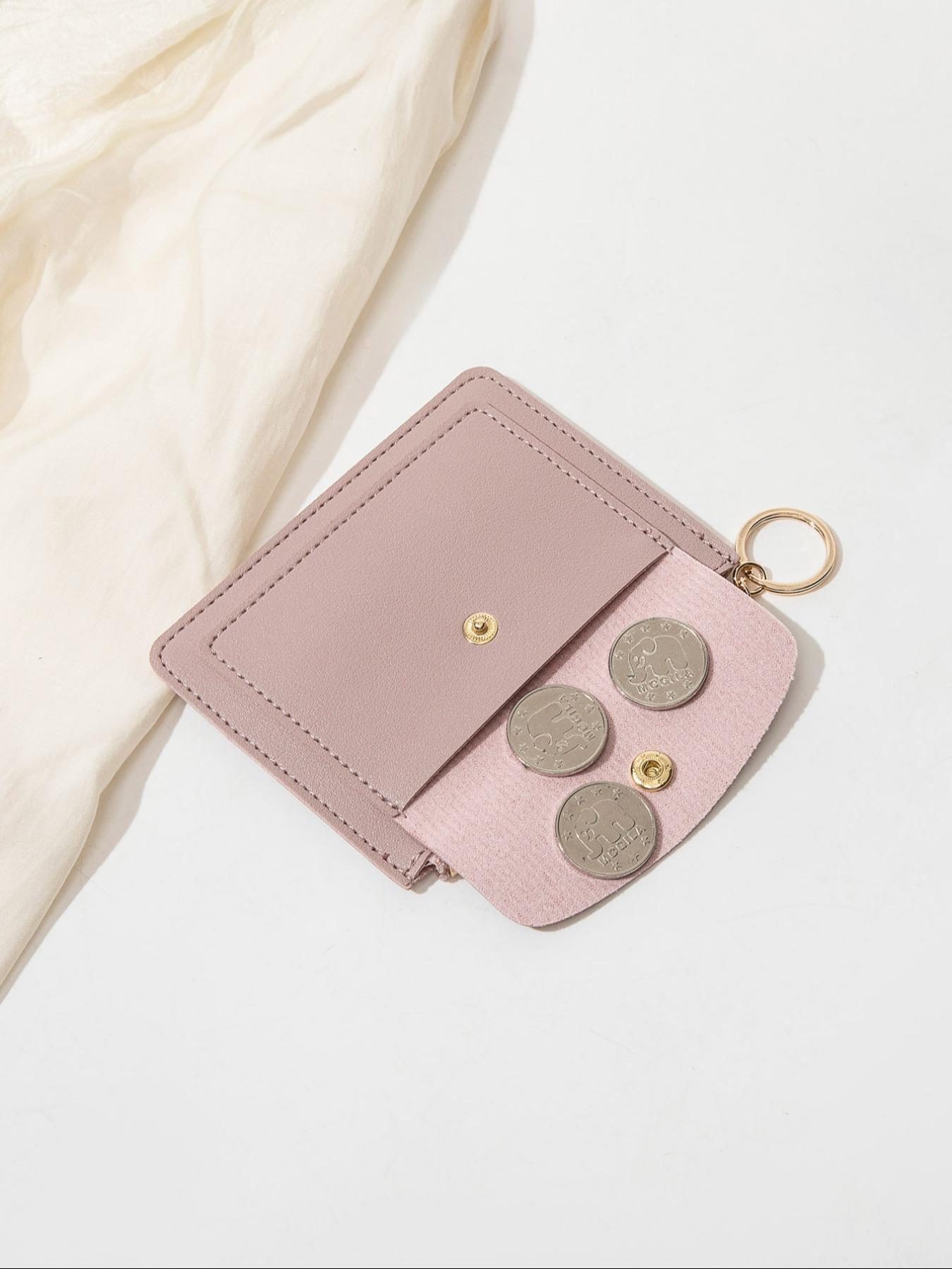 Women's Minimalist Casual Plain Color Zipper Short Wallet, Fashionable Card Holder, Casual Trendy Versatile High-quality Daily Wallet, Minimalist Wallets