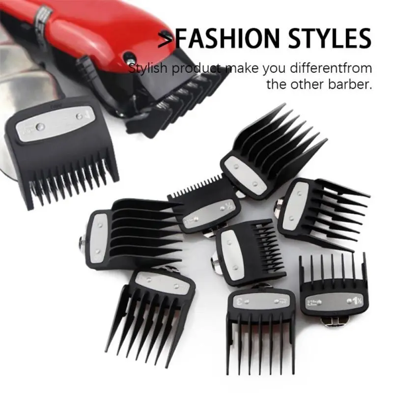 Professional Hair Clipper Limit Comb Set, 8 Counts/set Hair Clipper Limit Comb for Different Hair Cutting Needs, Beauty & Personal Care Product