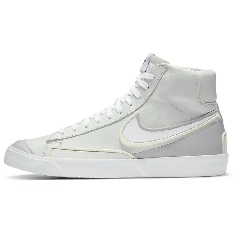 Nike Blazer 77 Infinite Synthetic Leather Casual Sneakers for Men – Grey and White, Slip-Resistant, Durable, Mid-Top Verifiable, with credentials and supporting global authentication