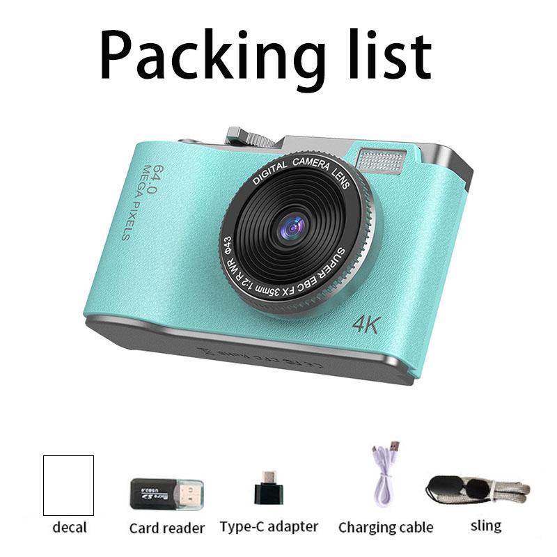 NINEKAYAA Digital Retro CCD Camera, 4K High-definition Dual Camera Entry-level Small Travel Card Machine, Portable Selfie Camera