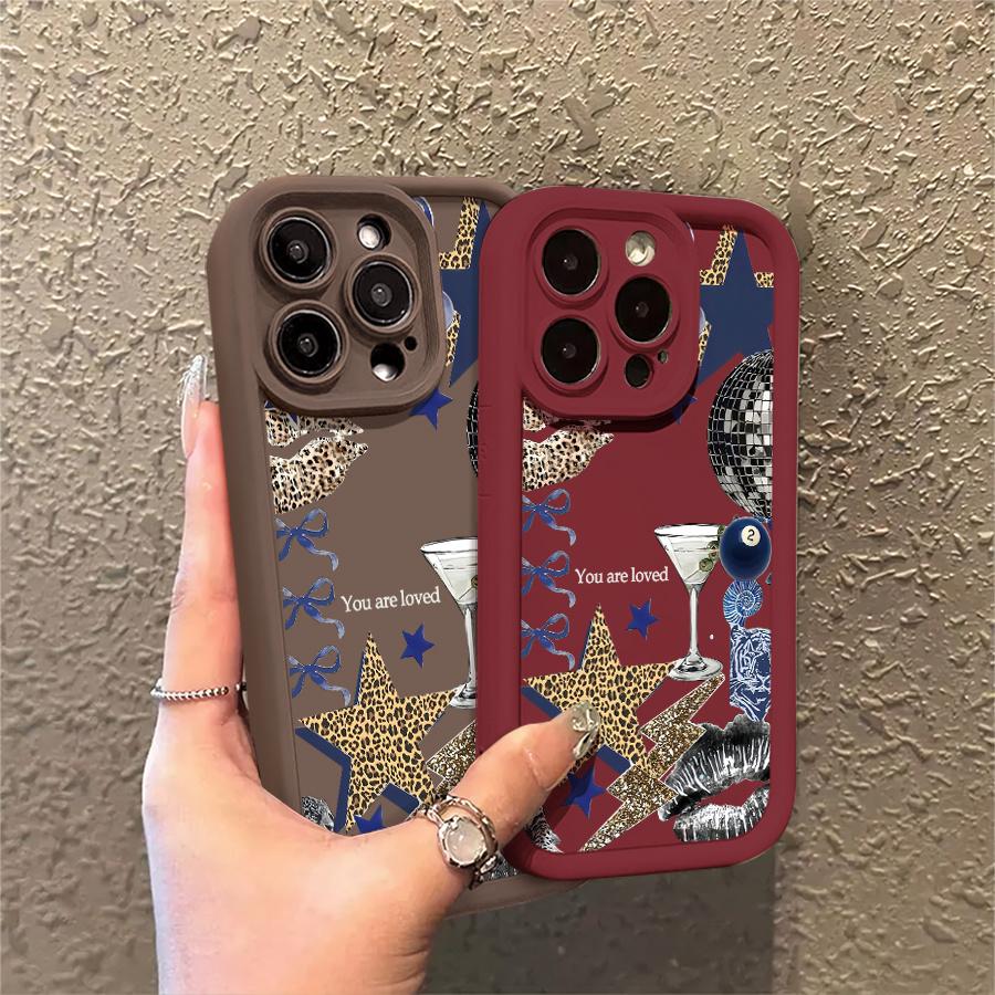 Phone Case - One Leopard Martini Disco Phone Case Compatible with for Apple iPhone 17 E Air Pro ProMax iPhone16 15 14 Plus 13 12 Mini 11 X XS XR. This Anti-Drop Phone Case Offers Camera Protec