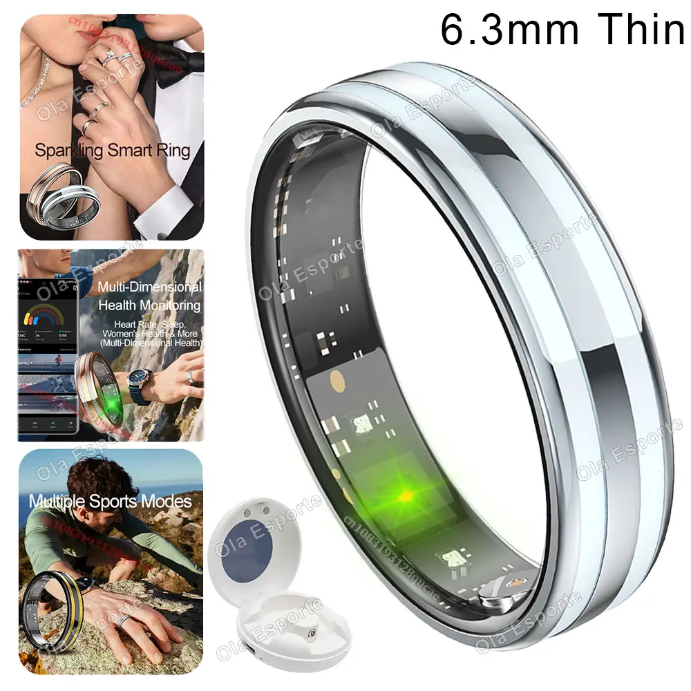 New Motion-Sensing Smart Ring 2026 Stress & Mental State Sleep Health Monitor Multi-sport Mode Temperature IP68 Waterproof Rings Touch Smart ring Smart Health Ring Fitness Monitor