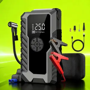 【BRAWHOOHE】Portable Emergency Jump Starter with Air Compressor, Built-in 10000mAh Power Bank, LED Emergency Lighting, USB Input & Output, Local Warehouse Shipping