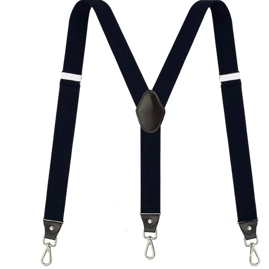 Y-Back Heavy Duty Work Suspenders Adjustable Comfort Elastic Straps with Reinforced Metal Clips