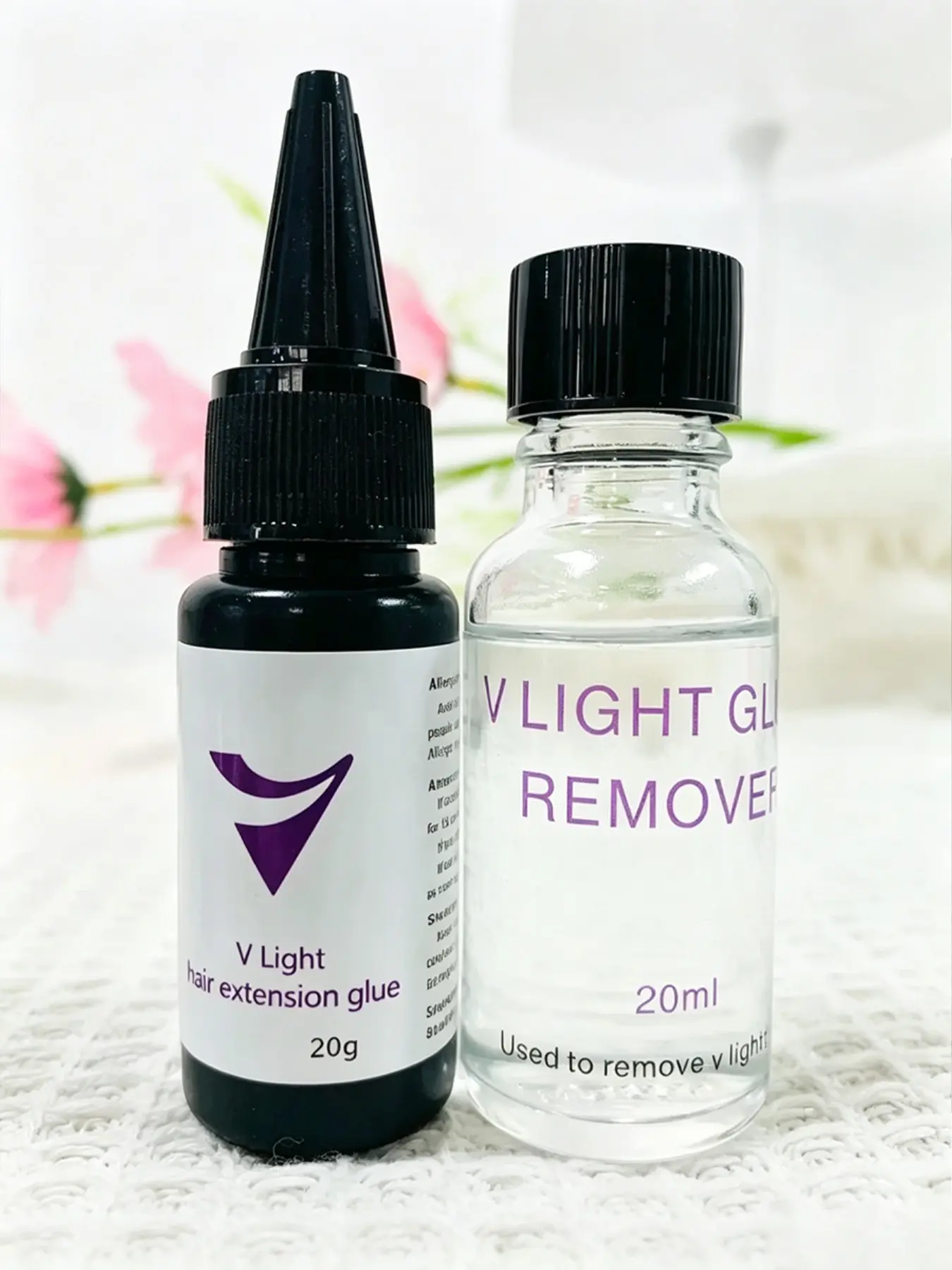 V Light Hair Extension Glue & Glue Remover Set Keratin Fusion Hair Adhesive With Remover For Wig Hair Extensions Salon Hair Tools