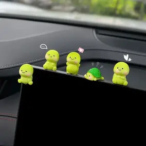 2026 New 5Pcs Cute Mini Turtle Car Dashboard Ornaments, Adorable Decompression Cartoon Figurines for Cars & EVs, Lovely Personality Interior Decor Jewelry for Vehicle Console