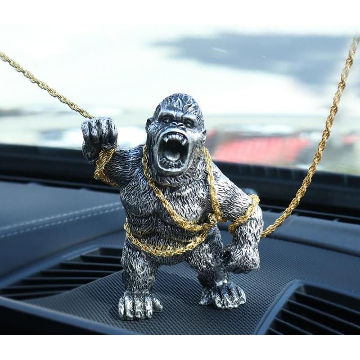 Crazy Gorilla Dashboard Decor| Anti-Slip Base, Funny Car Ornament