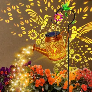 Solar Watering Can Lights, Hummingbird Hanging Lanterns Outdoor, Birthday Gifts for Mom Women Grandma Mother's Day, Waterproof Solar Lights Garden Decor for Outside Yard Art Patio Porch Lawn Backyard
