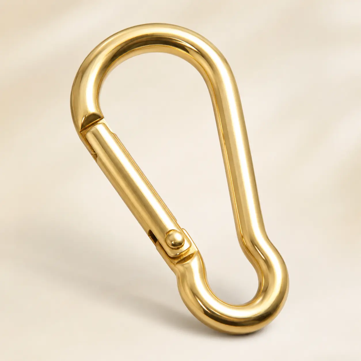 Heavy-Duty Solid Brass Carabiner Hook with-Shaped Design for Backpacks, Outdoor Gear, Keychains, and Luggage – Rust-Resistant, Smooth-Swinging, Compact Metal Clip for Hiking, Travel, and Everyday Use