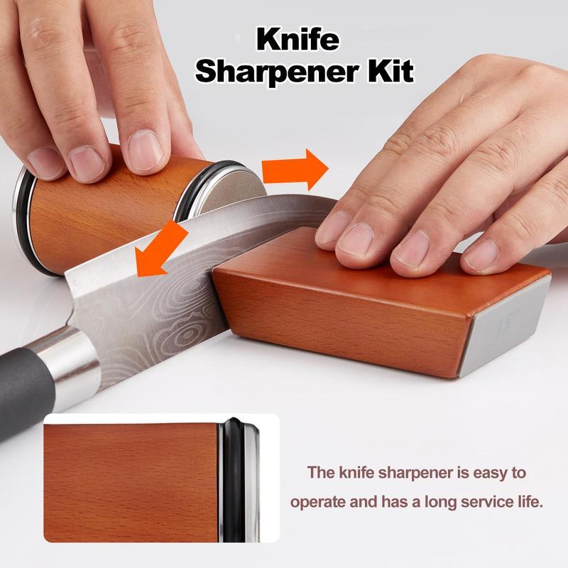 Rolling Knife Sharpener Set, 1 Set Tumbler Knife Sharpener Or 2 Counts Replacement Grinding Discs, Knife Sharpening Tools, Kitchen Accessories, Kitchenware