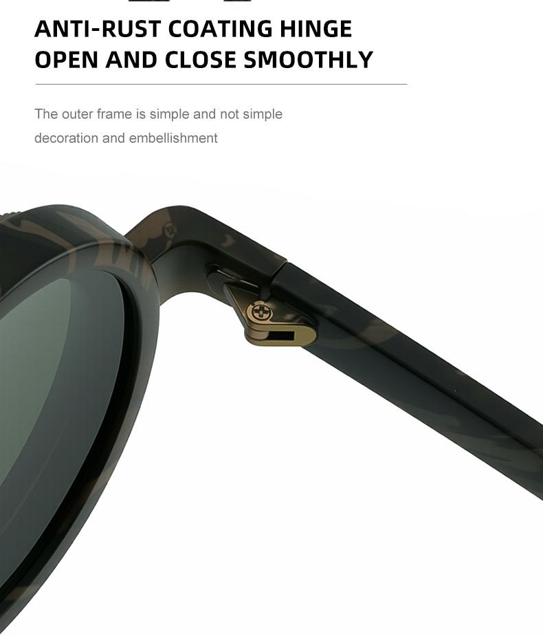 Men's Camouflage ND Adjustable Polarized Round Sunglasses Outdoor Hiking Cycling Driving Sun Protection With UV400 Factor Protective Glasses For Women