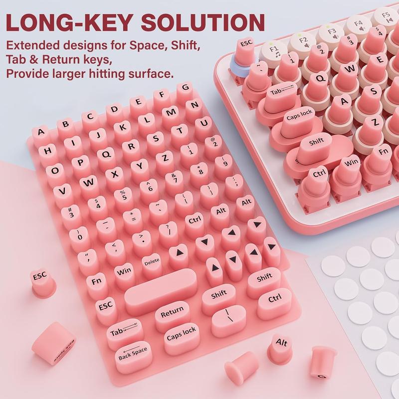 Nail Art Keyboard Protector, Silicone Keycap Cover for Long Nails, Universal Nail Art Keyboard Sticker, Durable and Easy to Install
