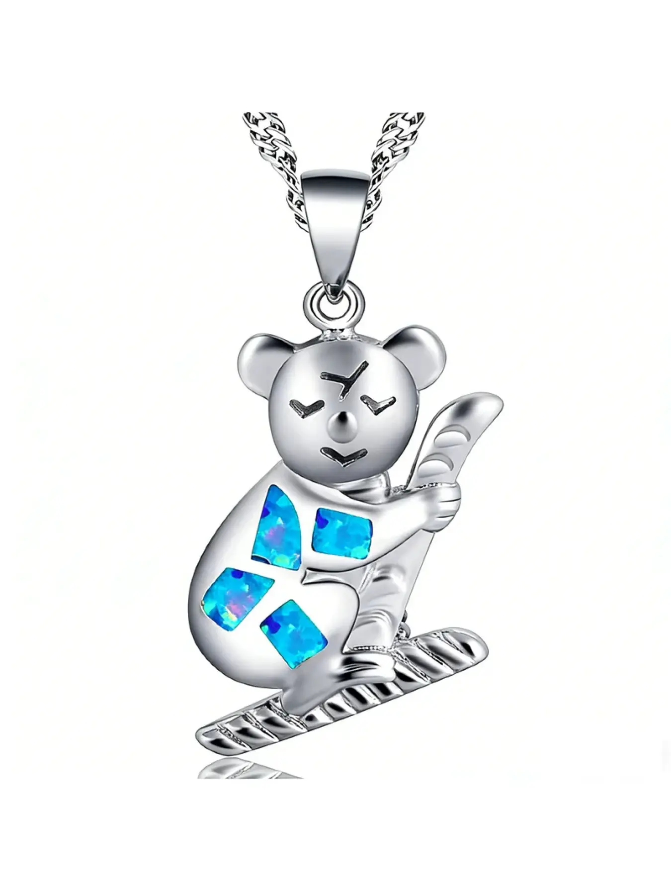 Minimalist Animal Pendant Necklace,2026 Cute Koala Opal Jewelry,Dainty Adjustable Daily Necklace,Fashion Gift for Her Girlfriend