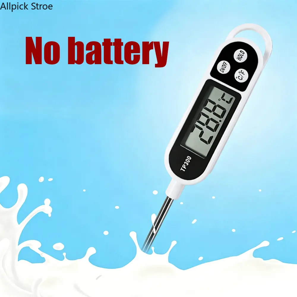 Instant Read Digital Meat Thermometer with Backlit LCD, Foldable Stainless Steel Probe for Kitchen, Grilling & BBQ
