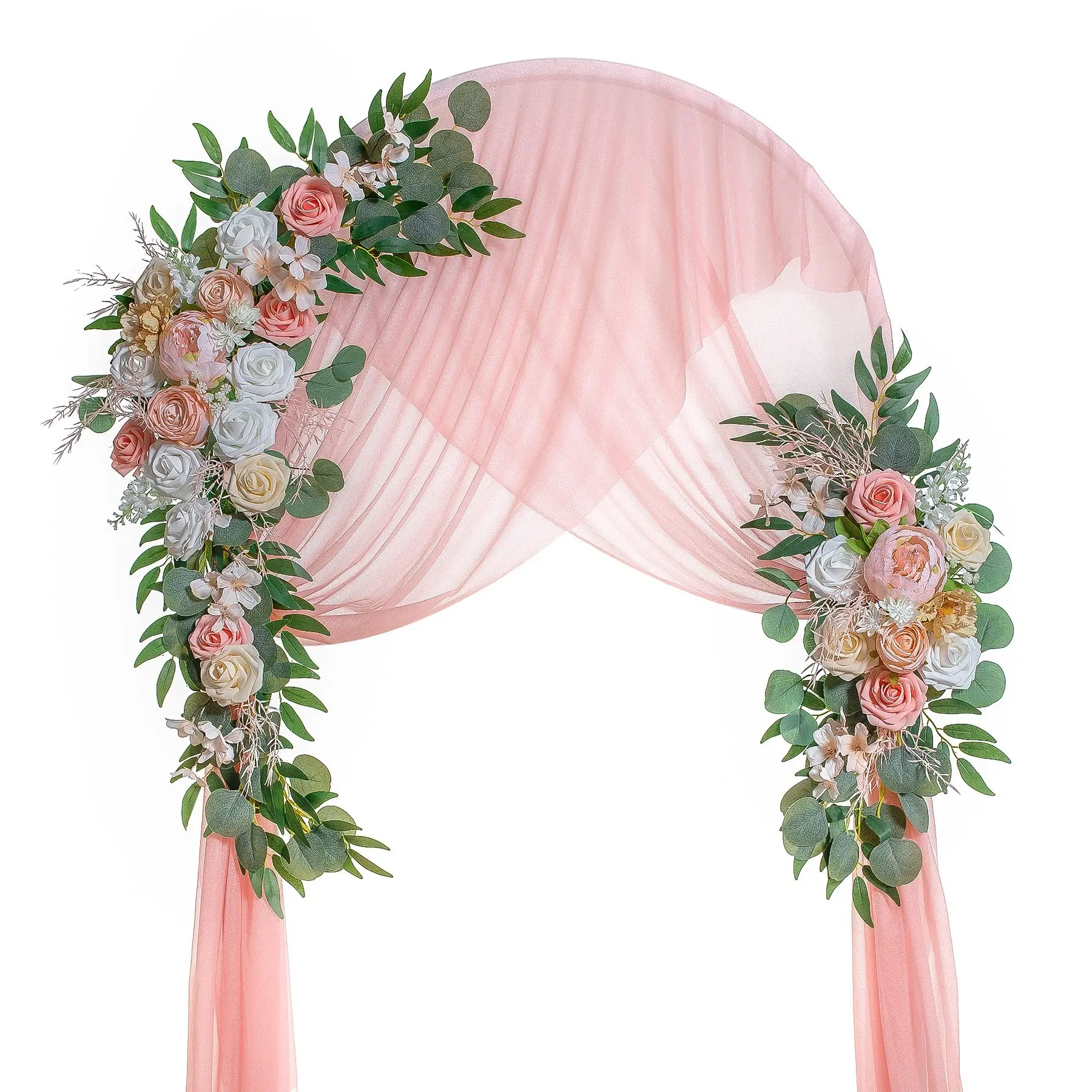 2 Piece Wedding Arch Flowers, Artificial Flower Decorations, Bohemian Style Large Hanging Floral Decor for Wedding Ceremonies, Decorative Flower Arrangement