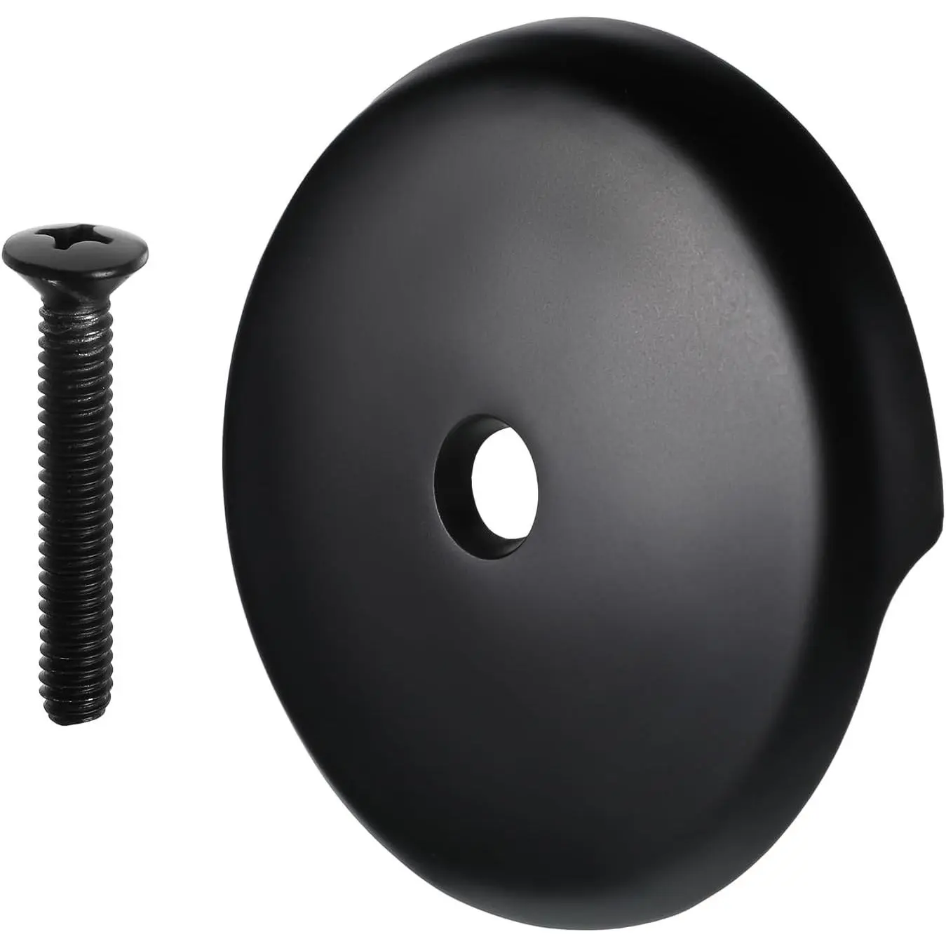 3-1/8" Bathtub Overflow Drain Cover, Single Hole Tub Overflow Drain Cover with Screw Kits, Matte Black Overflows Face Plate Bathtub for Most Standard Bath Tub Drains