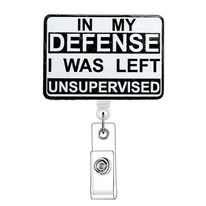 Slogan Graphic Badge Reel, Retractable Badge Reel with Clip, Identification Badge Holder for Nurses, Doctors, Students, Office Staff, School Supplies 2024, Retractable Badge Holders