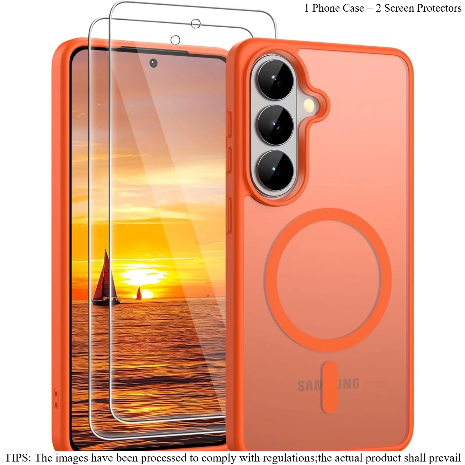 3-in-1 Kit: Matte Magnetic Case + 2 Screen Protectors, Lens Guard, Anti-Fingerprint Shockproof Multi-Color For Samsung S26/S25/S24/S23/A37/57/26 Ultra/Plus/FE/Edge