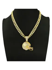 Enamel Cuban link necklaces with fan-favorite team logos, gold-plated finish, game-day and everyday sports accessory