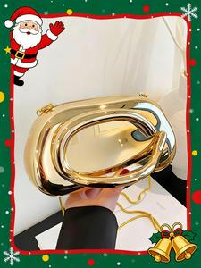 women's elegant chain strap evening bag, exquisite trendy clutch bag, fashionable bag for party decoration, trendy minimalist purse, trendy metal purse