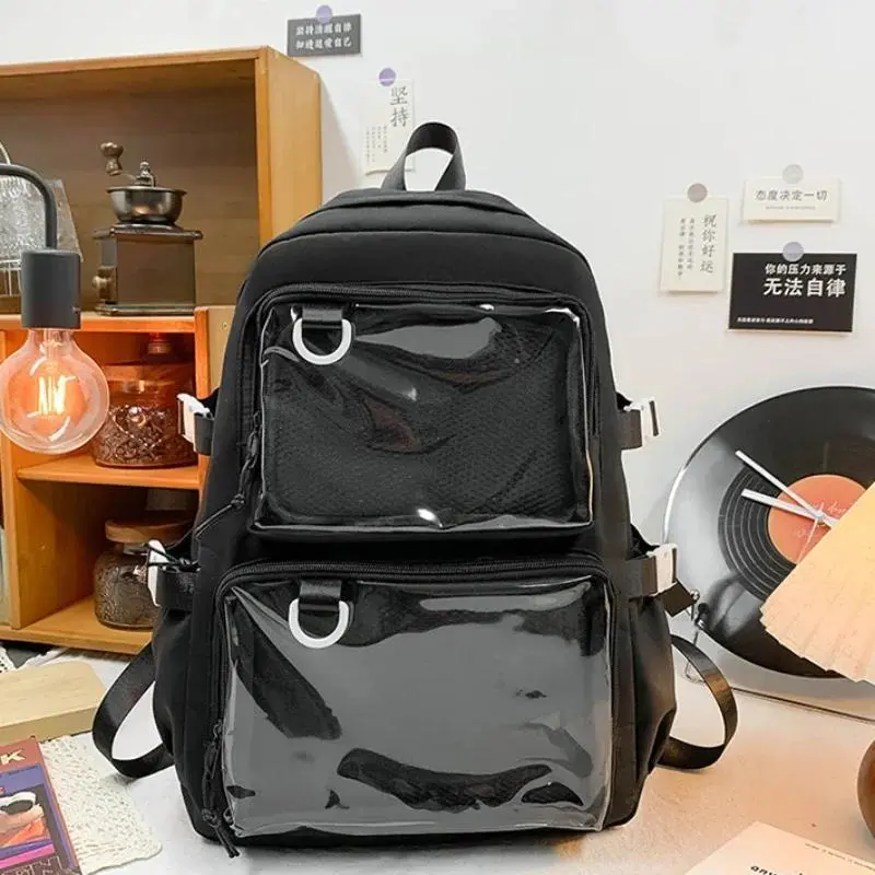 Japanese Kawaii Itabag Women New 2026 Transparent Backpack Women Large Capacity Ita Backpack School Bags for College Student JK, 30Cm X 42Cm X 14Cm