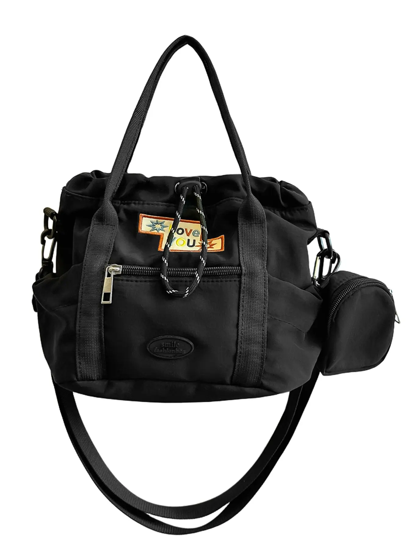 Waterproof Nylon Crossbody Bag with Detachable Coin Purse, Lightweight Large Capacity Tote for Students and Office Workers, Ideal for Outdoor Activities