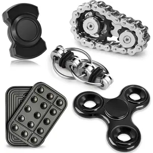 5 Pcs Fidget Toys Adults & Teen Metal Fidgets Spinner for Teens Boys Magnetic Slider Cool Gadgets Office Desk Toy Stress Relief Sensory Items Figette for Classroom Autism ADHD Anxiety Giftsfidget toys