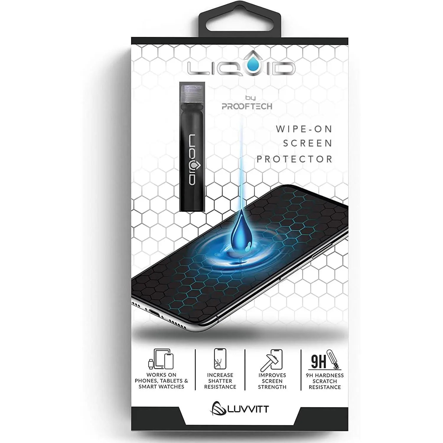 Screen Protector for  Smartphones Tablets and Watches Scratch and Shatter Resistant Wipe  Nano Protection for Up To 4 Devices - Bottle