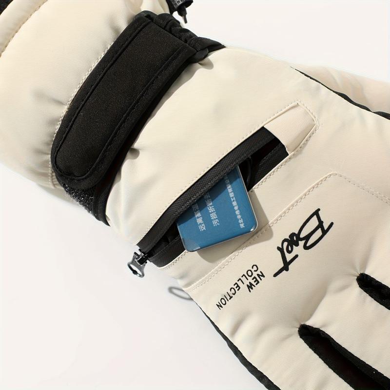 Ski gloves for women, warm and insulated, touchscreen compatible, waterproof, suitable for cycling, outdoor activities, and snow sports; also available for men, windproof, and with thickened fleece lining for winter use.