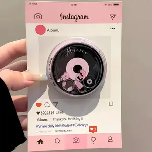 INS Cute Cartoon CD Shake for Griptok Magsafe Phone Holder Finger Ring Stand Support for IPhone 16 17 Girl Bracket