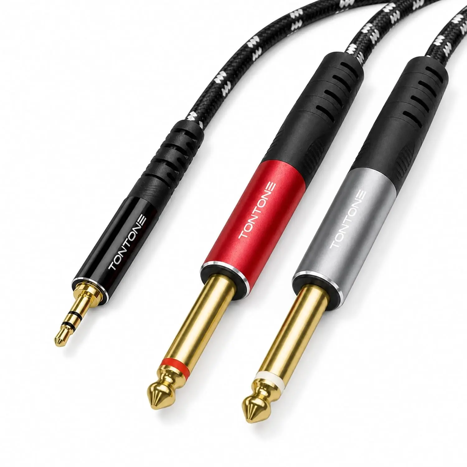 3.5mm TRS Dual 1/4" TS Stereo Breakout Cable, 10FT