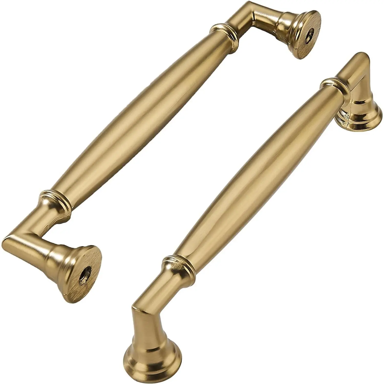 10 Pack 5 Inch(128mm) Brushed Brass Cabinet Pulls Heavy Duty Solid Warm Brass Cabinet Handles Kitchen Brushed Gold Cabinet Hardware for Cupboard Drawer Handles