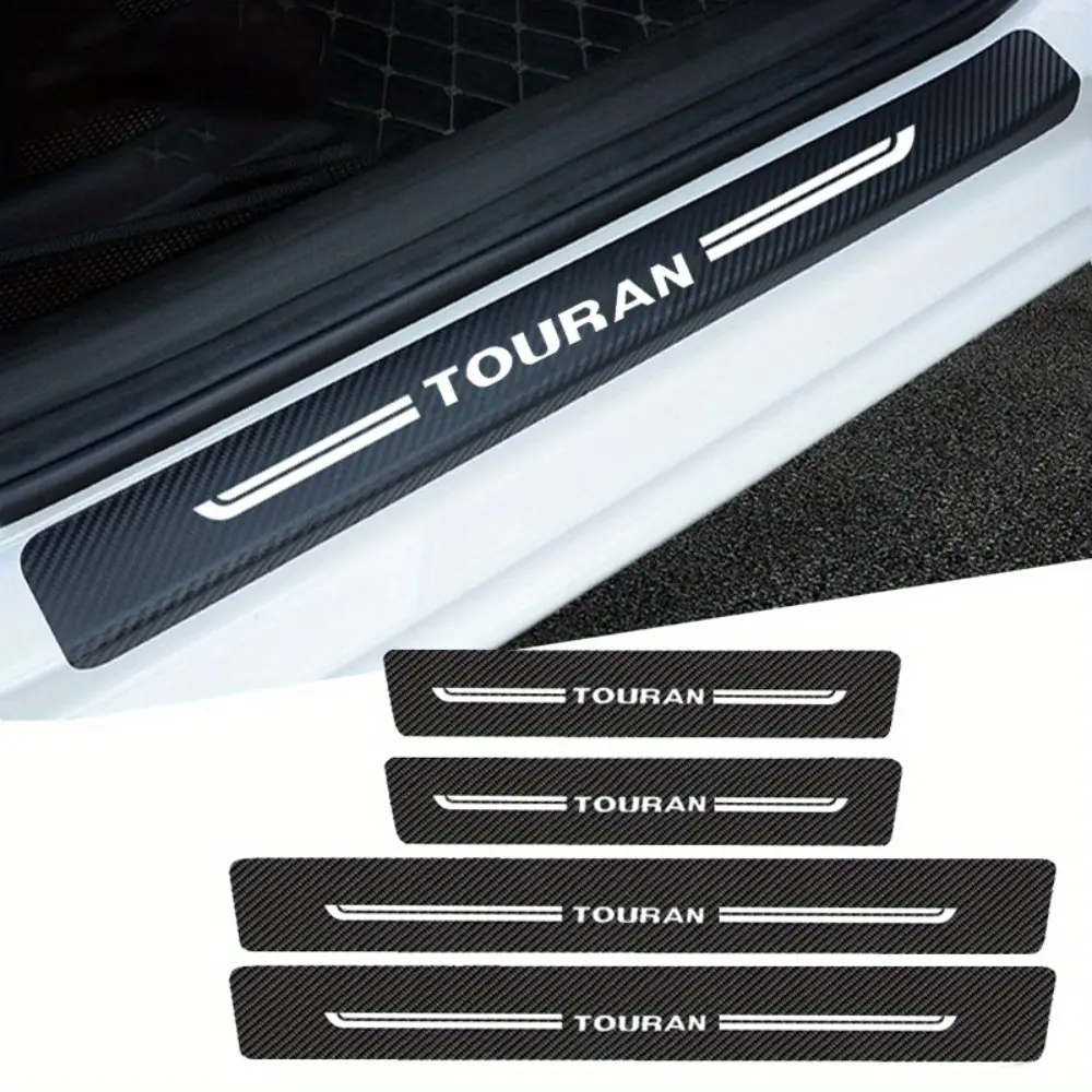 4pcs Car Door Sill Protective Sticker for Volkswagen VW TOURAN, Stickers for Cars