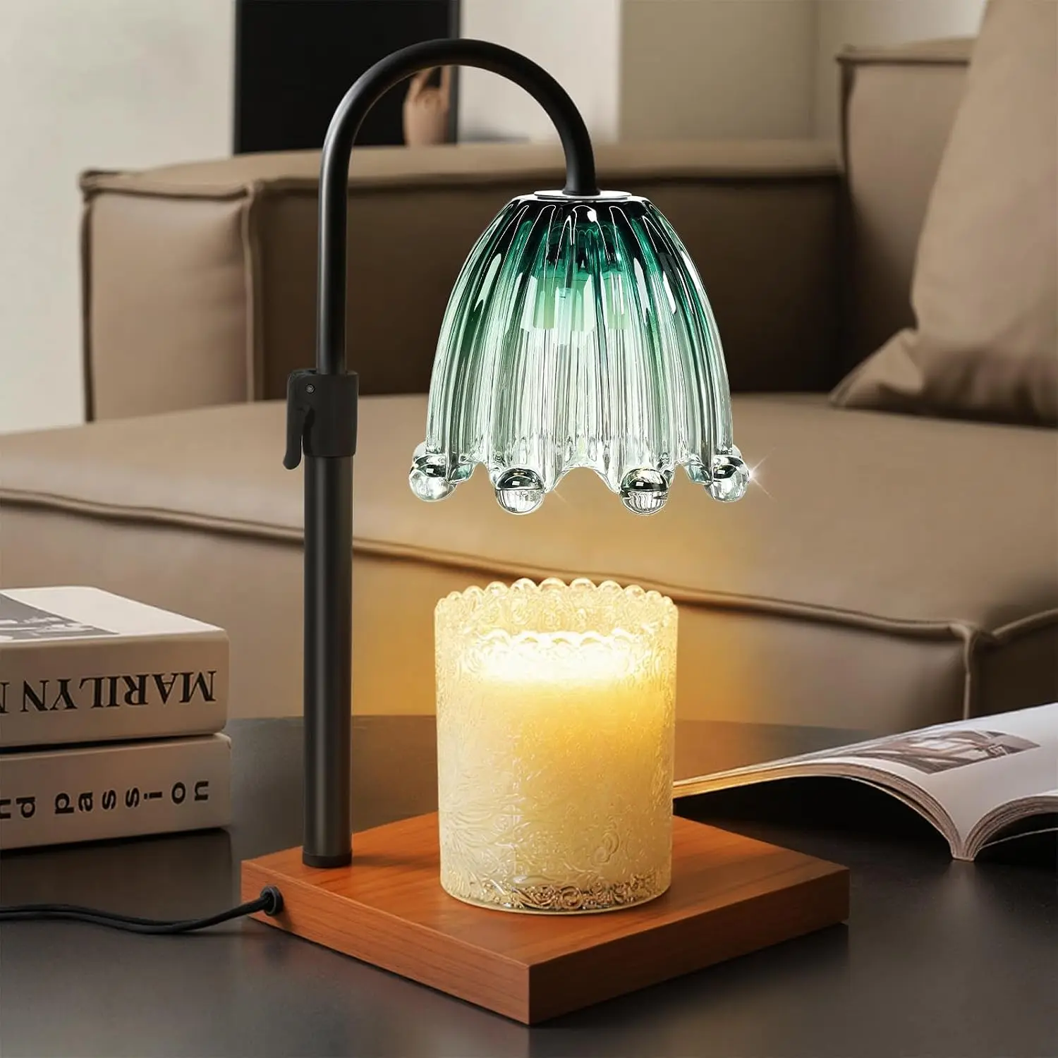 Candle Warmer Lamp with Timer - Electric Wax Melt Warmer with Adjustable Height and Dimmer for Scented Candle Wax,   Décor and House Warming Birthday Gifts for Women Mom ()