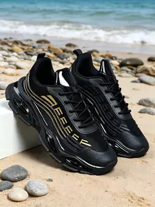 Men's Luxury Functional Racing Thick Sole Running Shoes, Soft Lining, Durable Bright Outsole, All-Season Versatile Footwear