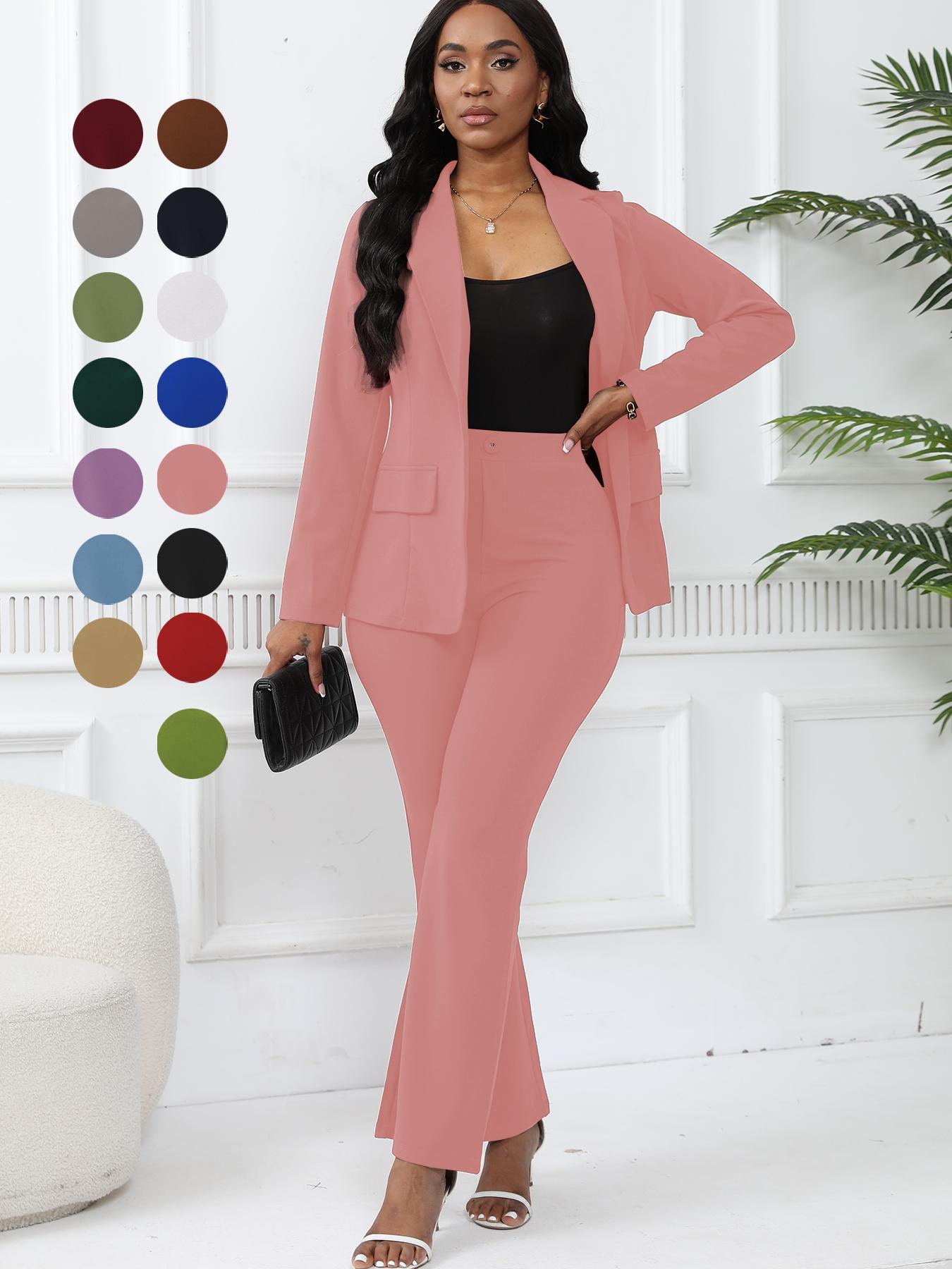 New Women's Elegant 2-Piece Suit Set, Long Sleeve Slim Fitted Blazer with Matching Trousers, Stylish Office Wear for Modern Women, Business Casual Outfits