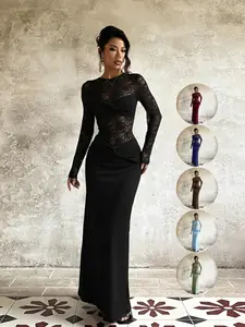 Women's Fall Winter New Long Sleeve Lace Dress, Elegant Fashion Design, Perfect for Casual & Formal Occasions, Stylish Women's Clothing