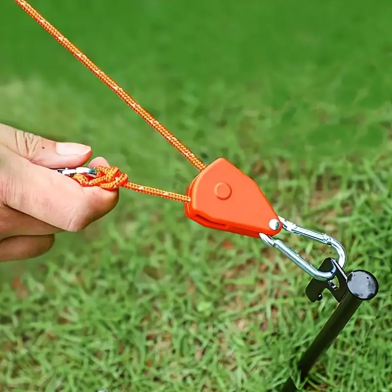 Reflective Wind Rope with Pulley Design, 4 Pack, 4mm Diameter, 157.48 Inches Long, Easy Night Identification, Safety, Camping Tent and Canopy Use